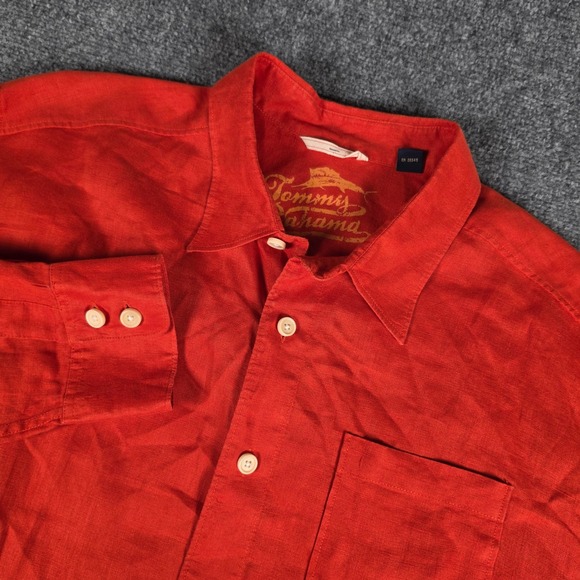 Tommy Bahama Other - Tommy Bahama Button Up Shirt Mens XL Red/Orange 100% Linen Long Sleeve